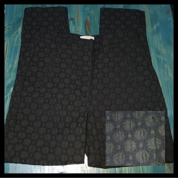Textured Patterned Black Pants New Size 8 - Picture 1 of 7